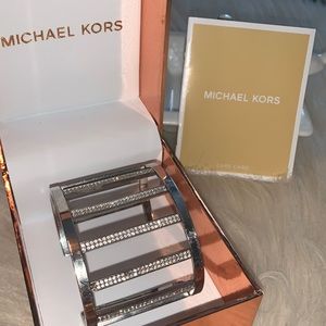 Michael Kors Crystal Rhinestone  Pave Silver Cuff